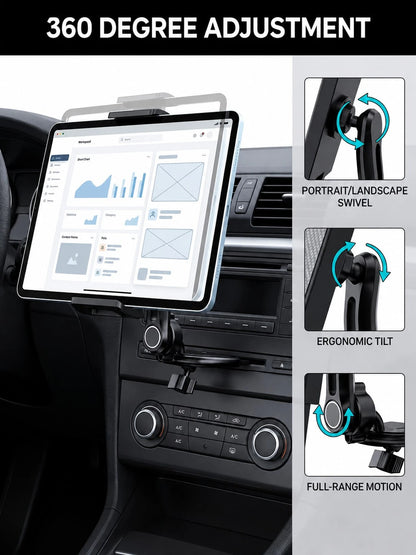 Car CD Slot Phone & Tablet Holder, 360° Rotating Adjustable Multi-Joint Arm Phone Mount, Universal Stable CD Player Slot Installation Base, Suitable For Smartphones, Mini Tablets Car Navigation Access