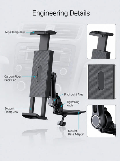 Car CD Slot Phone & Tablet Holder, 360° Rotating Adjustable Multi-Joint Arm Phone Mount, Universal Stable CD Player Slot Installation Base, Suitable For Smartphones, Mini Tablets Car Navigation Access
