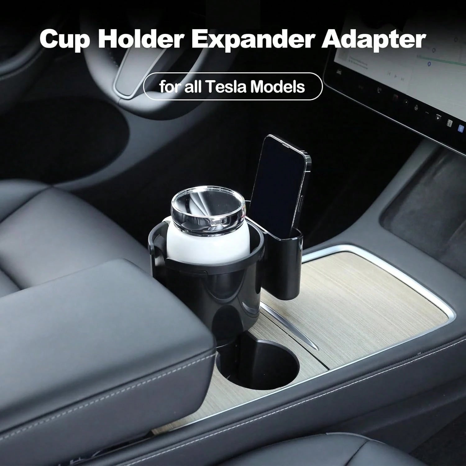 Car Cup Holder Expander, Cup Holder Extender For Car With Adjustable Base. Compatible With Large-Sized Insulated Bottles And Containers From 16 To 40 Ounces, With Diameters Between 3 To 3.9 Inches.