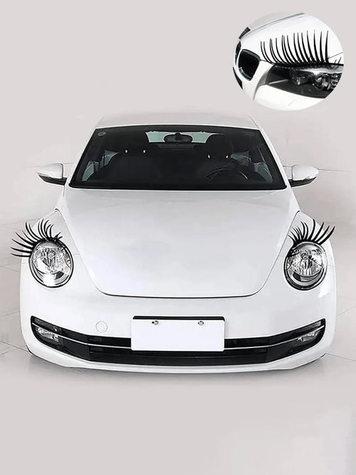 Car Eyelashes Car False Eyelashes Car Stickers Car Headlight Eyebrow Stickers 2 Pieces Set
