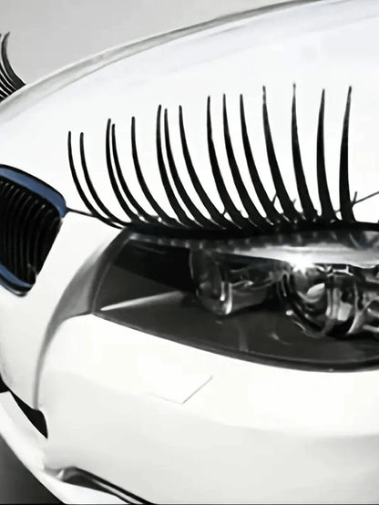 Car Eyelashes Car False Eyelashes Car Stickers Car Headlight Eyebrow Stickers 2 Pieces Set