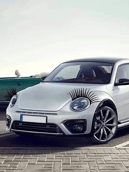 Car Eyelashes Car False Eyelashes Car Stickers Car Headlight Eyebrow Stickers 2 Pieces Set