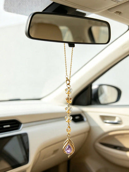 Car Hanging Ornament- Car Accessories Pendant 1pc Star Car Hanging Ornament, Crystal Butterfly Beaded Car Hanging Ornament, Gemstone Butterfly Car Hanging Ornament, Crystal Beaded