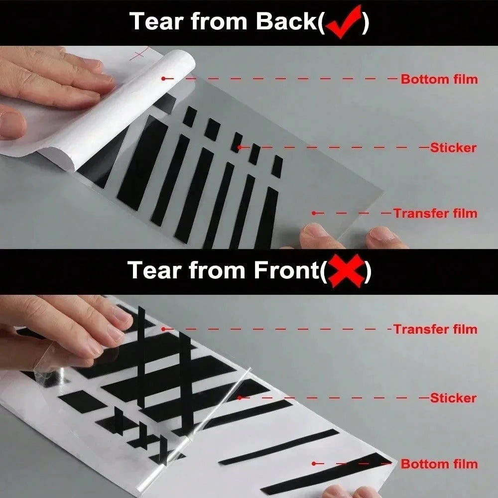 Car Hood Blackout Vinyl Sticker Front Bumper Vinyl Film Decal For Waterproof Auto Exterior Decoration Accessories