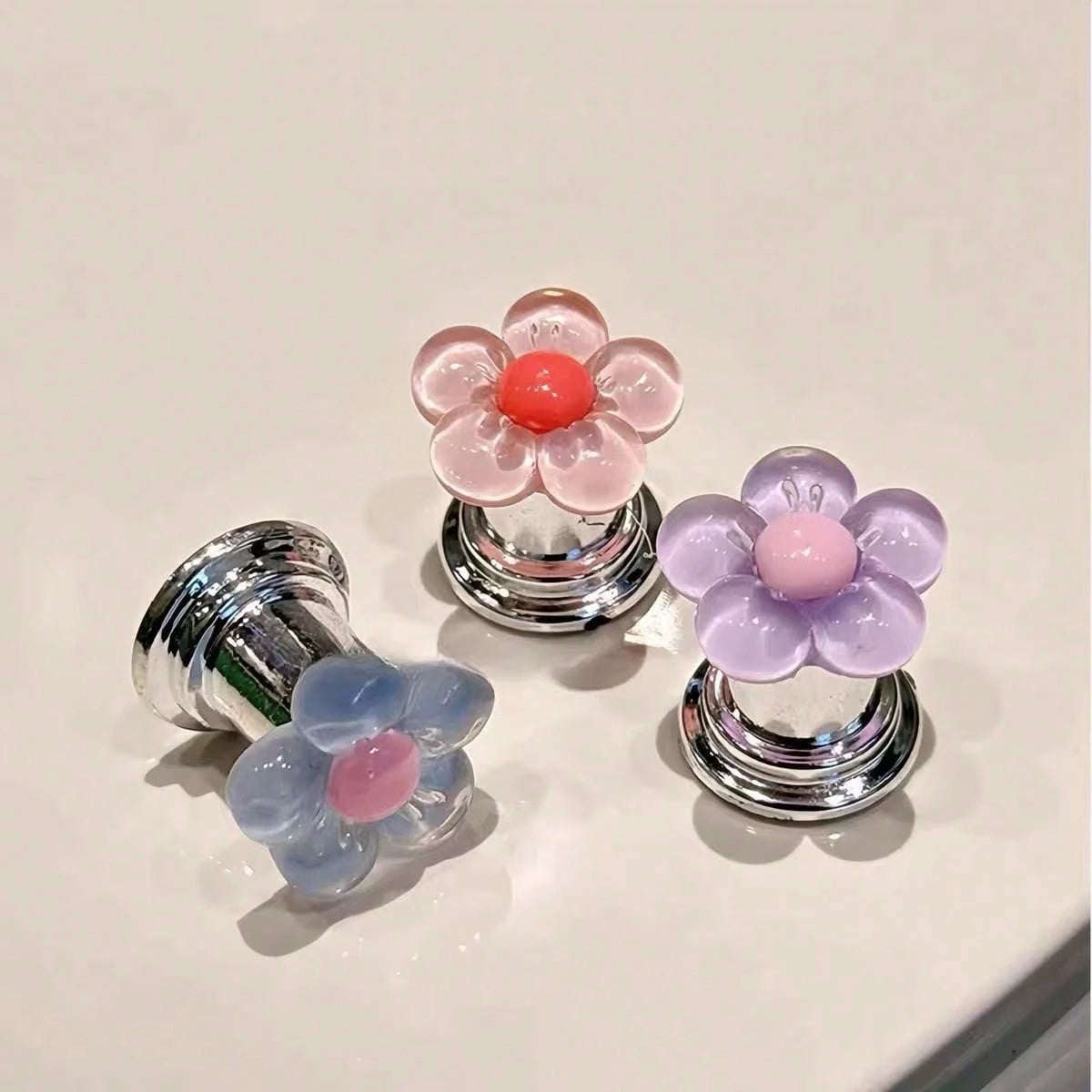 Car Interior Fresh Flower Start Button Decoration