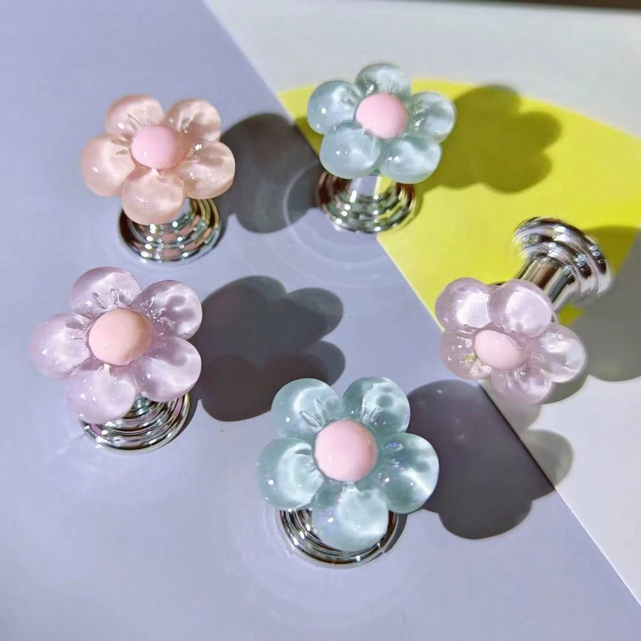 Car Interior Fresh Flower Start Button Decoration