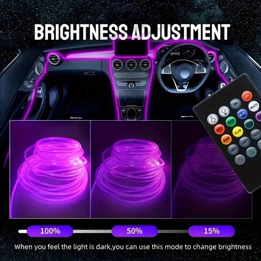 Car LED Strip Lights Interior Ambient Glow For Cars, Trucks, SUVs- USB 5VMulti-Color Neon EL Wire With FuseProtection,Waterproof Flexible Automotive MoodLighting For Dashboard, Footwell, Cup Holder