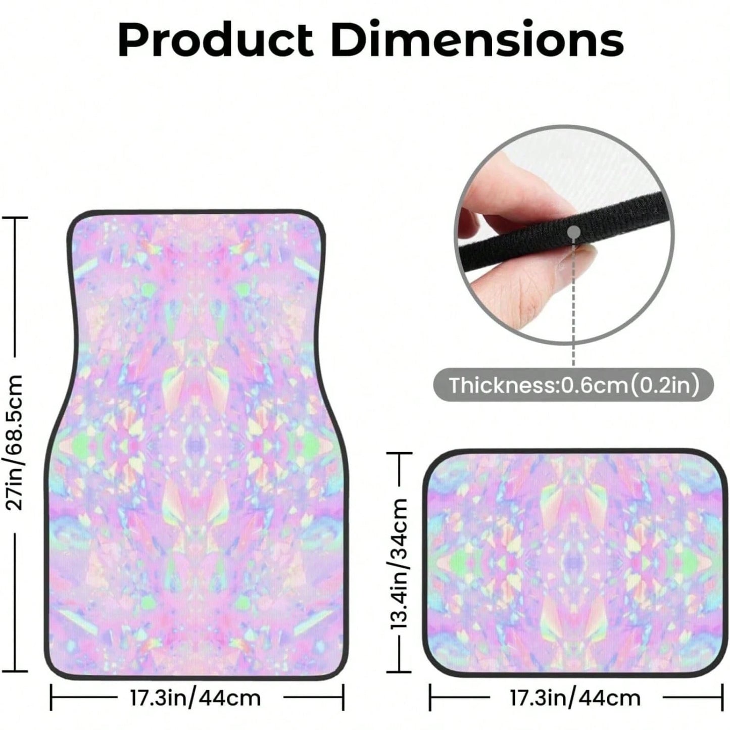 Car Mats Set Of 4 Iridescent Rainbow Opal Dripping Glitter-1 Floor Mats For Cars Universal Front Rear Vehicle Rugs Auto Accessories For Truck Sedan