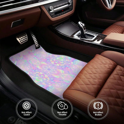 Car Mats Set Of 4 Iridescent Rainbow Opal Dripping Glitter-1 Floor Mats For Cars Universal Front Rear Vehicle Rugs Auto Accessories For Truck Sedan