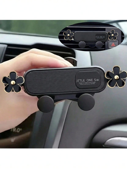 Car Phone Holder Oil Drop Flower Design Air Vent Mount Universal Horizontal/Vertical Navigation Bracket Stable Anti-Drop Auto-Locking