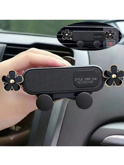 Car Phone Holder Oil Drop Flower Design Air Vent Mount Universal Horizontal/Vertical Navigation Bracket Stable Anti-Drop Auto-Locking