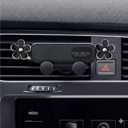 Car Phone Holder Oil Drop Flower Design Air Vent Mount Universal Horizontal/Vertical Navigation Bracket Stable Anti-Drop Auto-Locking