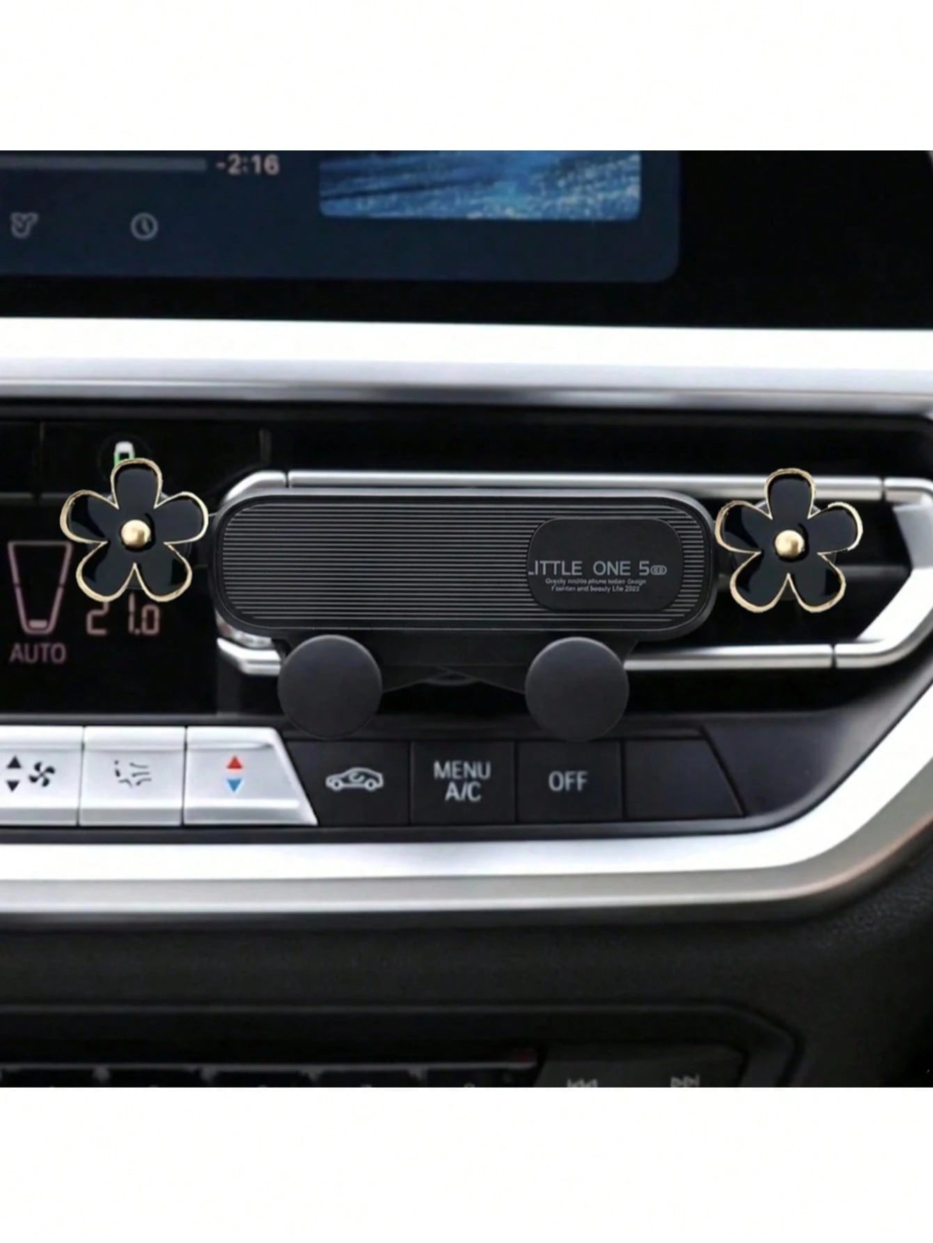 Car Phone Holder Oil Drop Flower Design Air Vent Mount Universal Horizontal/Vertical Navigation Bracket Stable Anti-Drop Auto-Locking