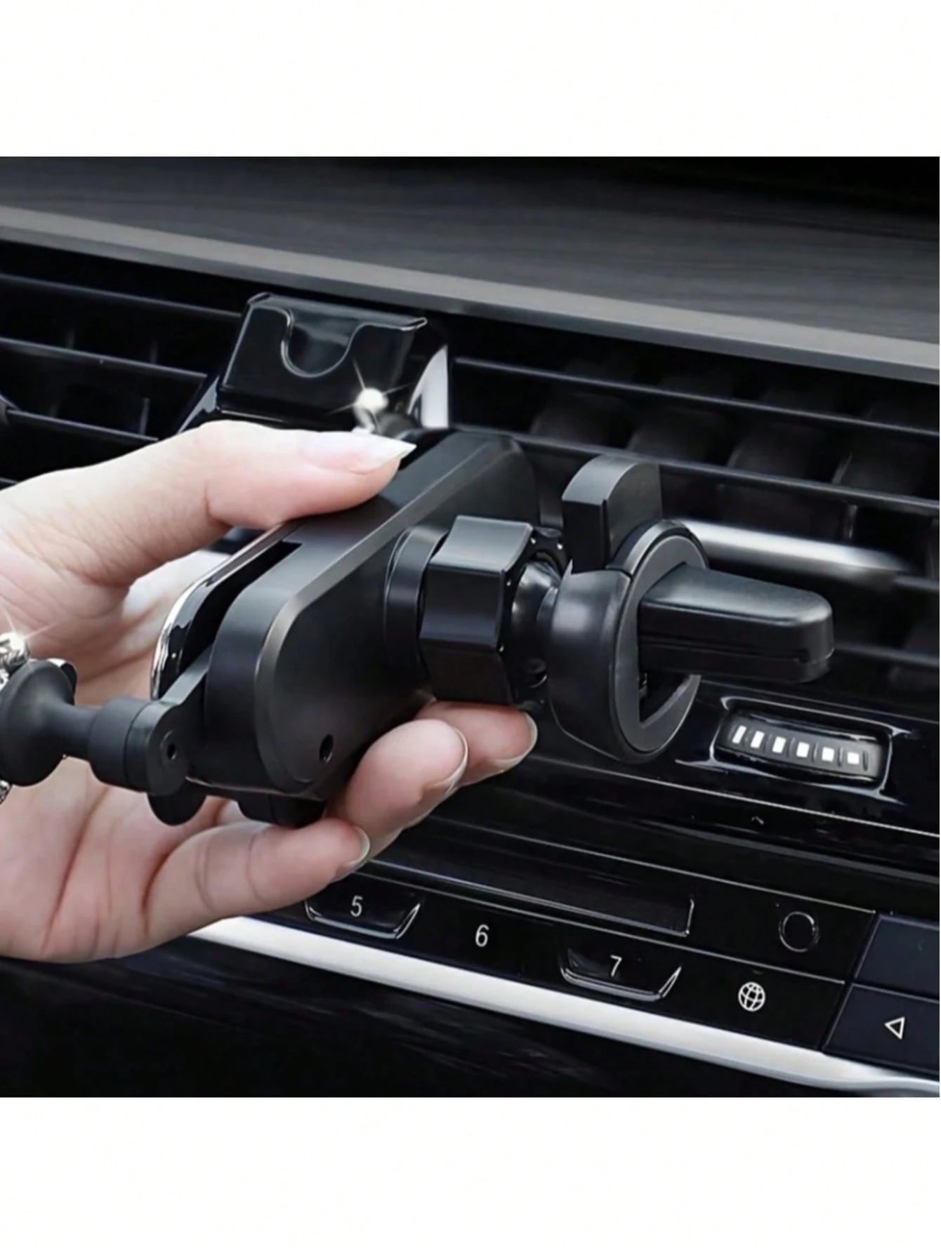 Car Phone Holder Oil Drop Flower Design Air Vent Mount Universal Horizontal/Vertical Navigation Bracket Stable Anti-Drop Auto-Locking
