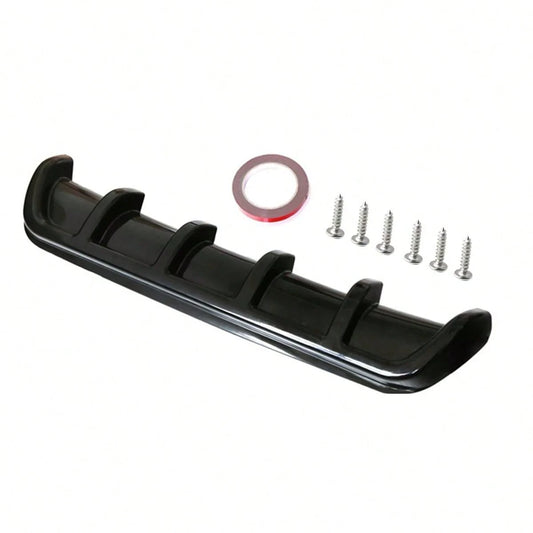 Car Rear Bumper Diffuser Lip 5 Fin Design, Universal Black Racing Spoiler Splitter, Compatible With Ford Mustang Camaro Challenger Charger Styling Accessories