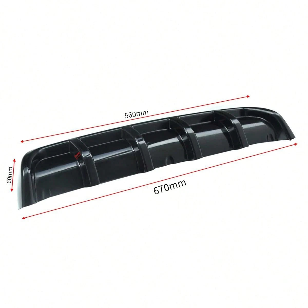 Car Rear Bumper Diffuser Lip 5 Fin Design, Universal Black Racing Spoiler Splitter, Compatible With Ford Mustang Camaro Challenger Charger Styling Accessories