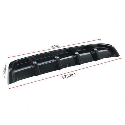 Car Rear Bumper Diffuser Lip 5 Fin Design, Universal Black Racing Spoiler Splitter, Compatible With Ford Mustang Camaro Challenger Charger Styling Accessories