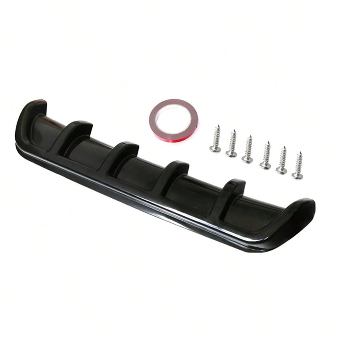 Car Rear Bumper Diffuser Lip 5 Fin Design, Universal Black Racing Spoiler Splitter, Compatible With Ford Mustang Camaro Challenger Charger Styling Accessories