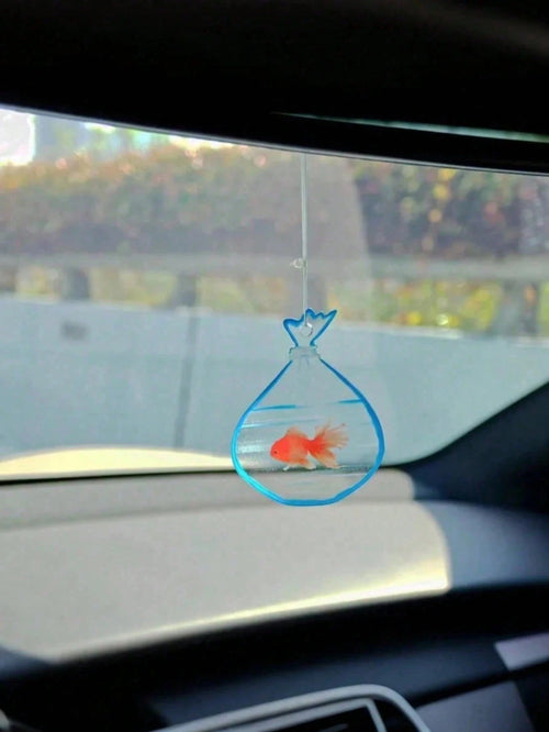 Car Rearview Mirror Goldfish Pendant, Car Interior Decoration, Auspicious Meaning, High Transparency, Cute Design