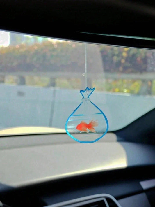 Car Rearview Mirror Goldfish Pendant, Car Interior Decoration, Auspicious Meaning, High Transparency, Cute Design