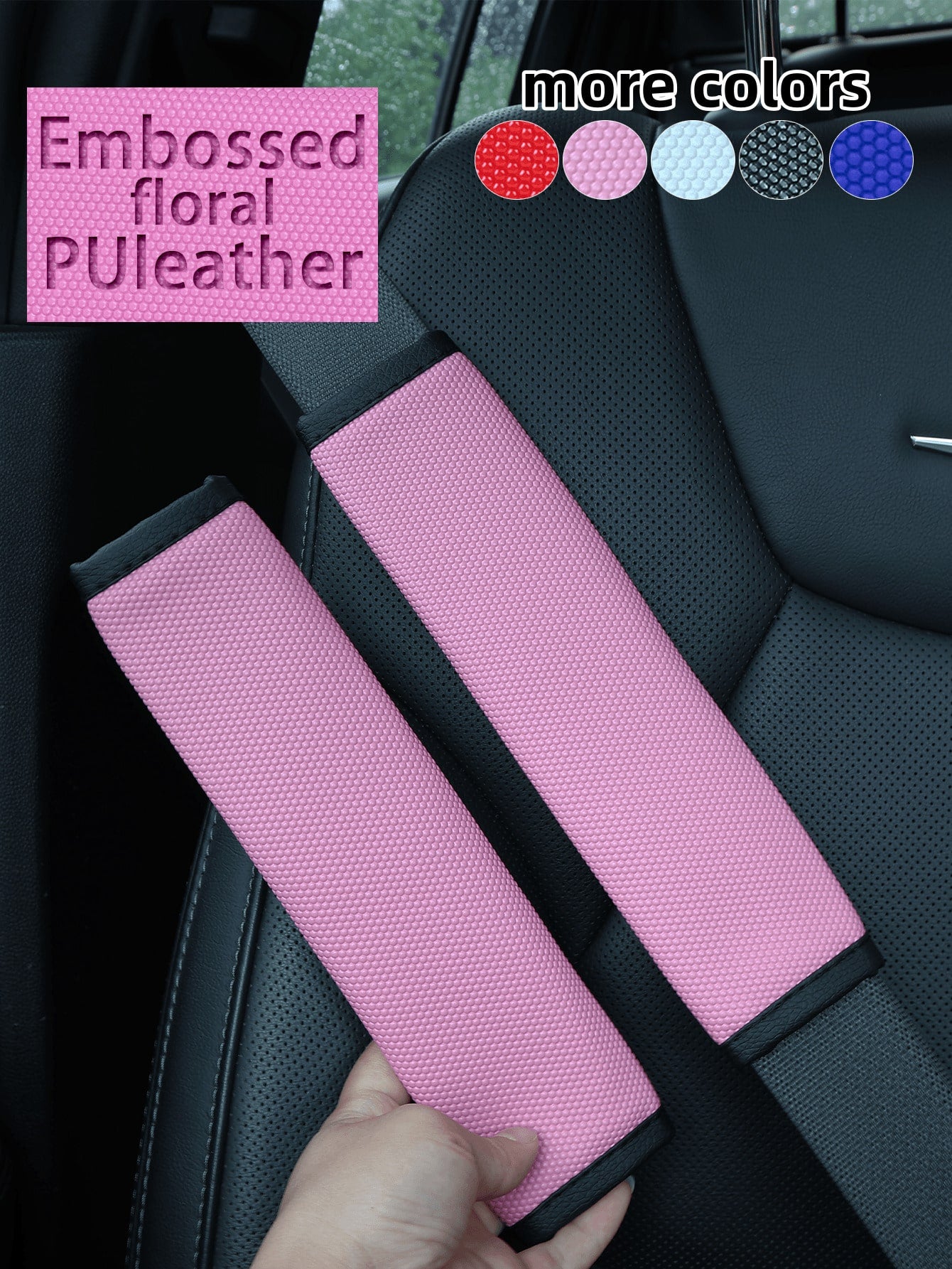 Car Seat Belt Shoulder Pad, Basketball Textured Embossed Dot Shaped Anti Slip Artificial Leather Seat Belt Cover, General Motors SUV Truck Wear-Resistant Shoulder Pad