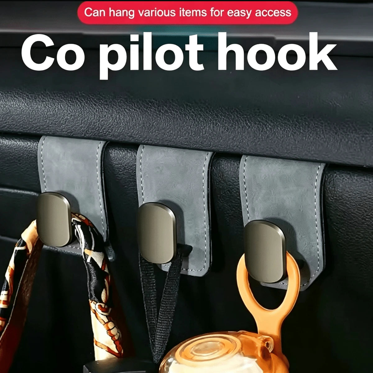 Car Seat Hook Passenger Storage Box Hook Metal Hook Suitable For High Load Capacity Luxury Velvet Large Capacity Car Handbag Hook