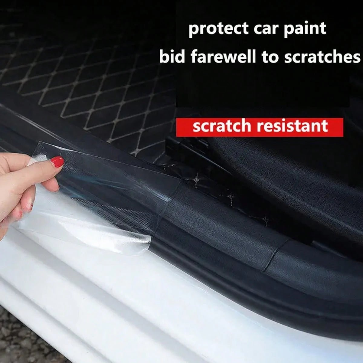Car Sill Anti-Collision Sticker (Transparent), Door Side Trunk Anti-Stampede Invisible Decoration, Paint Anti-Scratch Protection Device, Suitable For Most Cars, Auto Parts