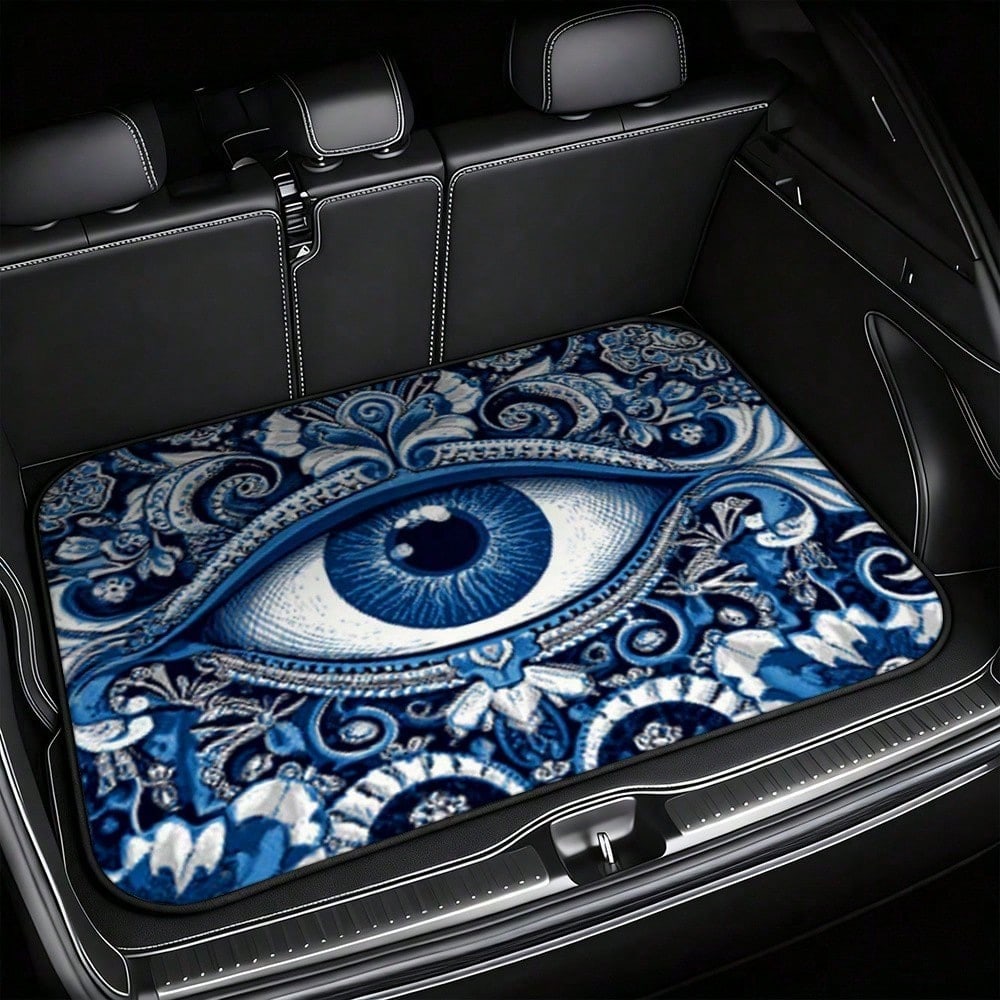 Car Trunk Cargo Pad, Mystery Eye Blue Pattern 1 Pack, Universal Trunk Pad For SUVs, Sedans Or Hatchbacks, Ideal For Outdoor Sports, Moving Boxes, Shopping And Optimizing Your Car Interior| Vehicle Ca