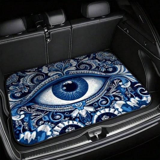 Car Trunk Cargo Pad, Mystery Eye Blue Pattern 1 Pack, Universal Trunk Pad For SUVs, Sedans Or Hatchbacks, Ideal For Outdoor Sports, Moving Boxes, Shopping And Optimizing Your Car Interior| Vehicle Ca