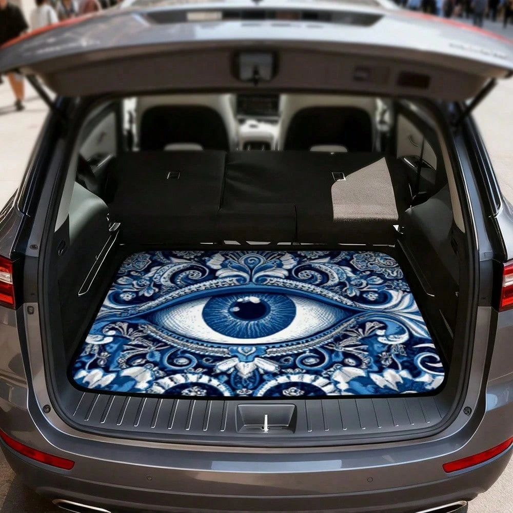 Car Trunk Cargo Pad, Mystery Eye Blue Pattern 1 Pack, Universal Trunk Pad For SUVs, Sedans Or Hatchbacks, Ideal For Outdoor Sports, Moving Boxes, Shopping And Optimizing Your Car Interior| Vehicle Ca