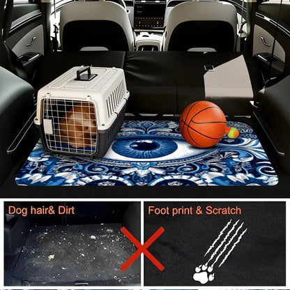 Car Trunk Cargo Pad, Mystery Eye Blue Pattern 1 Pack, Universal Trunk Pad For SUVs, Sedans Or Hatchbacks, Ideal For Outdoor Sports, Moving Boxes, Shopping And Optimizing Your Car Interior| Vehicle Ca