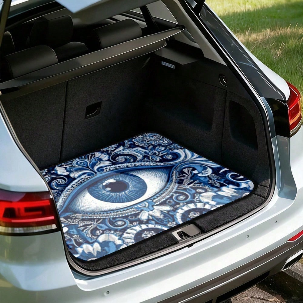 Car Trunk Cargo Pad, Mystery Eye Blue Pattern 1 Pack, Universal Trunk Pad For SUVs, Sedans Or Hatchbacks, Ideal For Outdoor Sports, Moving Boxes, Shopping And Optimizing Your Car Interior| Vehicle Ca