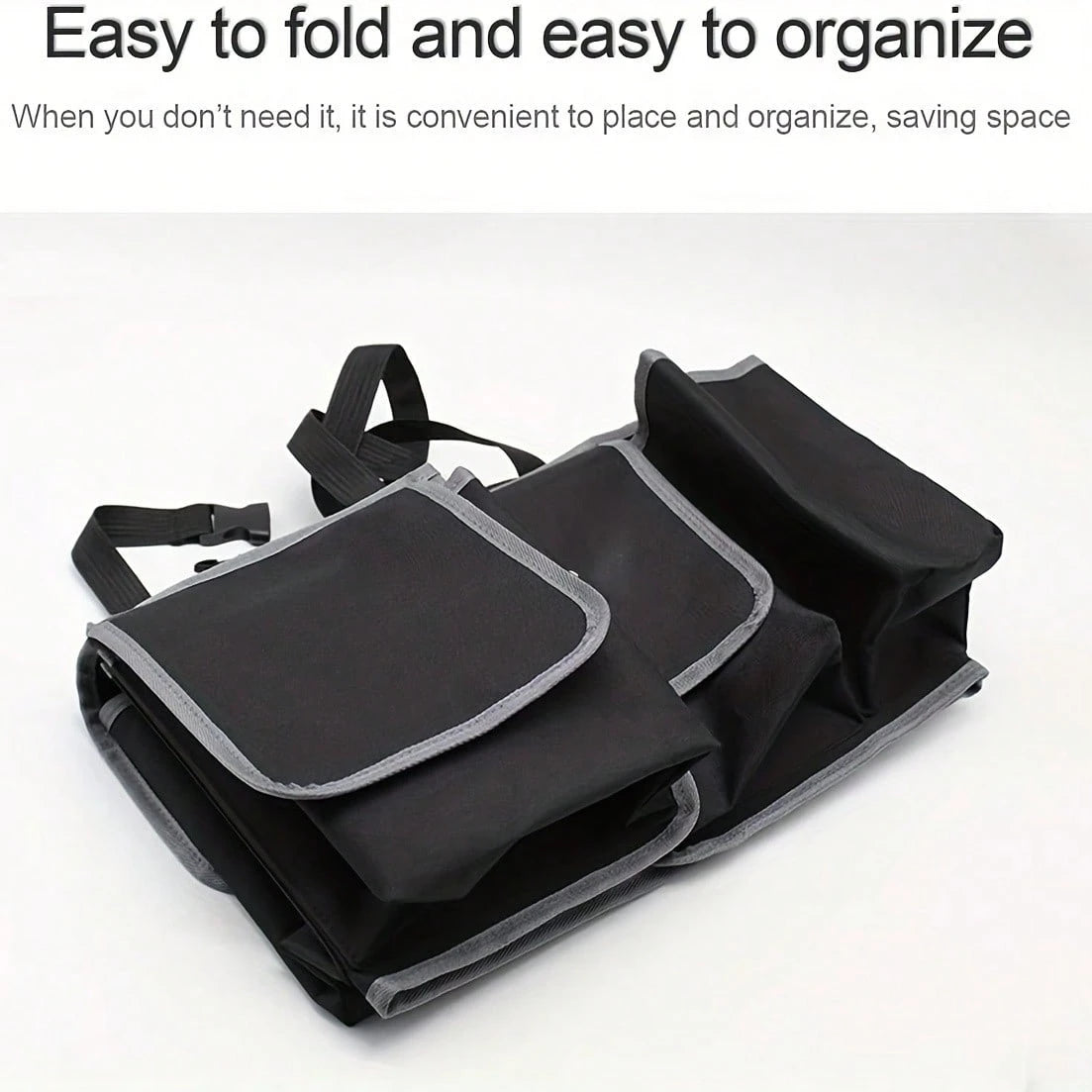 Car Trunk Storage Bag, Large Car Rear Seat Hanging Storage Bag, Adjustable Straps, Waterproof Folding Storage Bag, With 4 Pockets Multifunctional Storage Bag, Sturdy And Durable, Universal Car Models