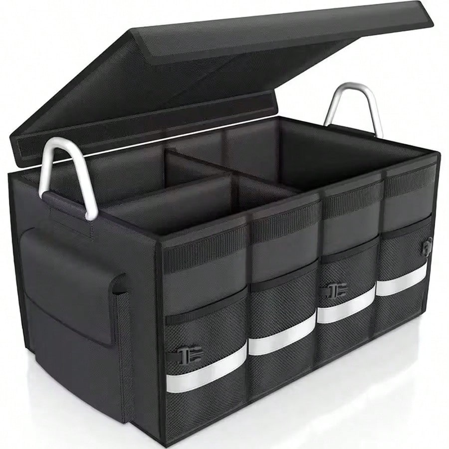 Car Trunk Storage Box- Portable Large Capacity Foldable Storage Bin Car Storage Box, Foldable Car Storage Bin, Rear Car Storage Bin