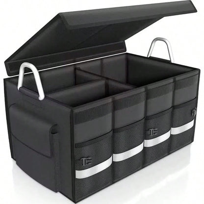 Car Trunk Storage Box- Portable Large Capacity Foldable Storage Bin Car Storage Box, Foldable Car Storage Bin, Rear Car Storage Bin