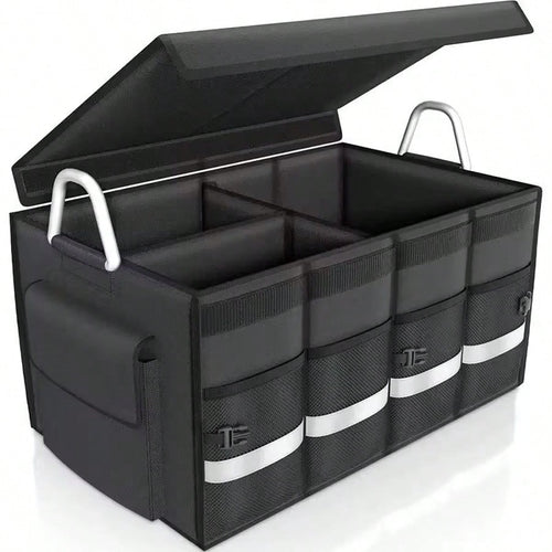 Car Trunk Storage Box- Portable Large Capacity Foldable Storage Bin Car Storage Box, Foldable Car Storage Bin, Rear Car Storage Bin