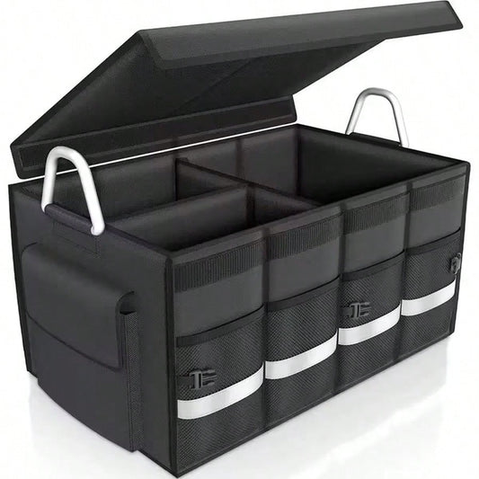 Car Trunk Storage Box- Portable Large Capacity Foldable Storage Bin Car Storage Box, Foldable Car Storage Bin, Rear Car Storage Bin