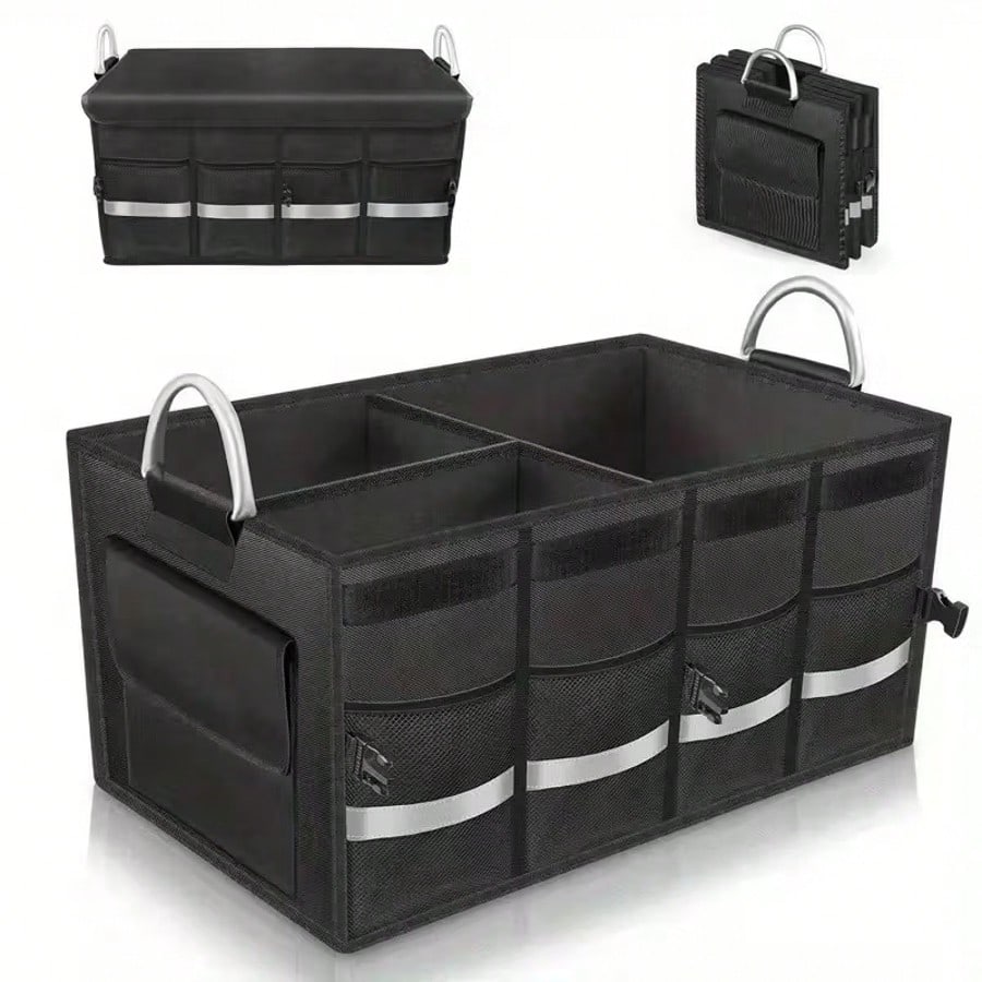 Car Trunk Storage Box- Portable Large Capacity Foldable Storage Bin Car Storage Box, Foldable Car Storage Bin, Rear Car Storage Bin