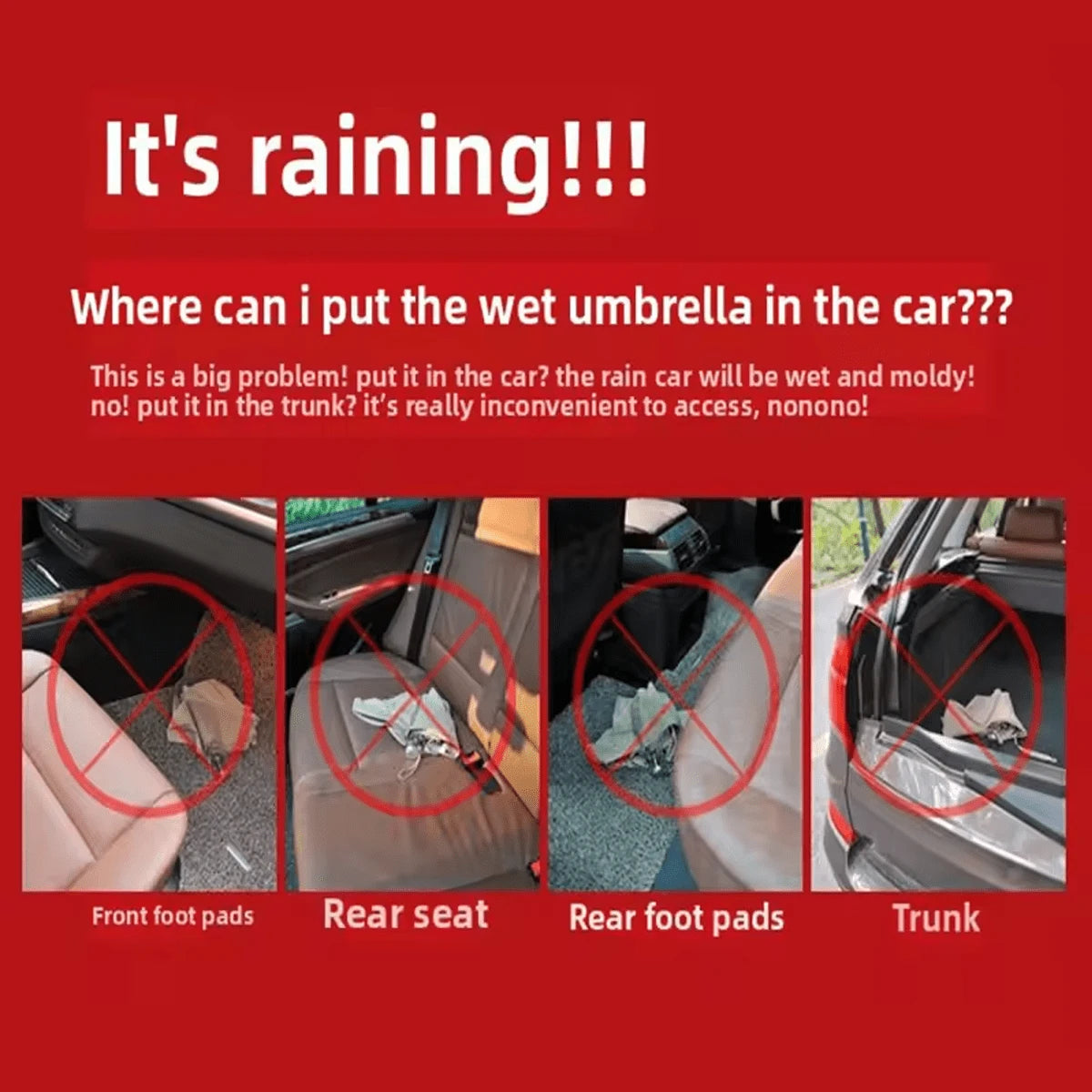 Car Waterproof Umbrella Sets Foldable Umbrella Cover Sheath Storage Bag Carrier Cover Umbrella Stands Car Accessories Storage