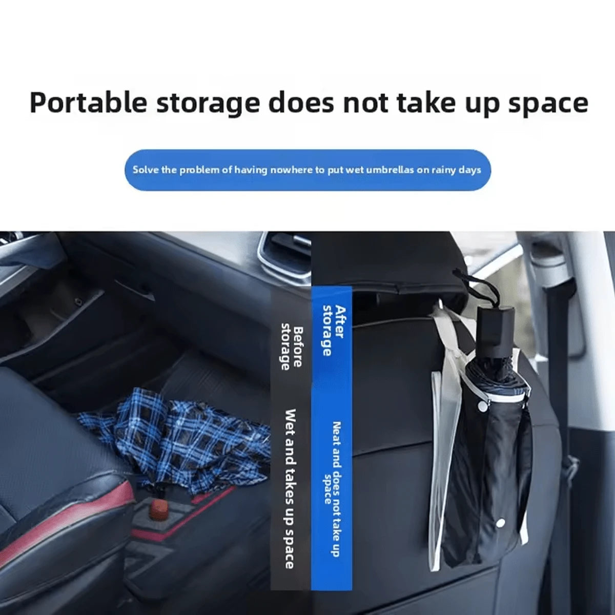 Car Waterproof Umbrella Sets Foldable Umbrella Cover Sheath Storage Bag Carrier Cover Umbrella Stands Car Accessories Storage