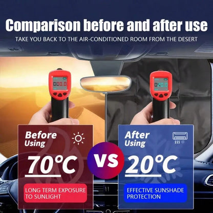 Car Windshield Snow Ice Cover Sun Shade Protector, All Season Dual Function Windshield Frost Guard With Silver Reflective Aluminum Foil Material, Thickened Waterproof Fabric Blocks Heavy Snow,Thick Ic
