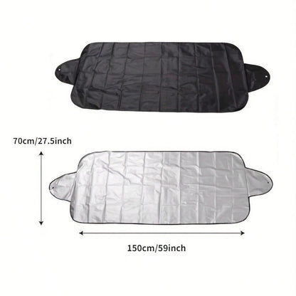 Car Windshield Snow Ice Cover Sun Shade Protector, All Season Dual Function Windshield Frost Guard With Silver Reflective Aluminum Foil Material, Thickened Waterproof Fabric Blocks Heavy Snow,Thick Ic