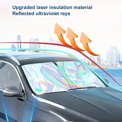 Car Windshield Sunshade, Summer Heat Insulation Sunshade, Foldable Front Window Sunshade, UV Protection, Interior Cooling, Suitable For Most Vehicles
