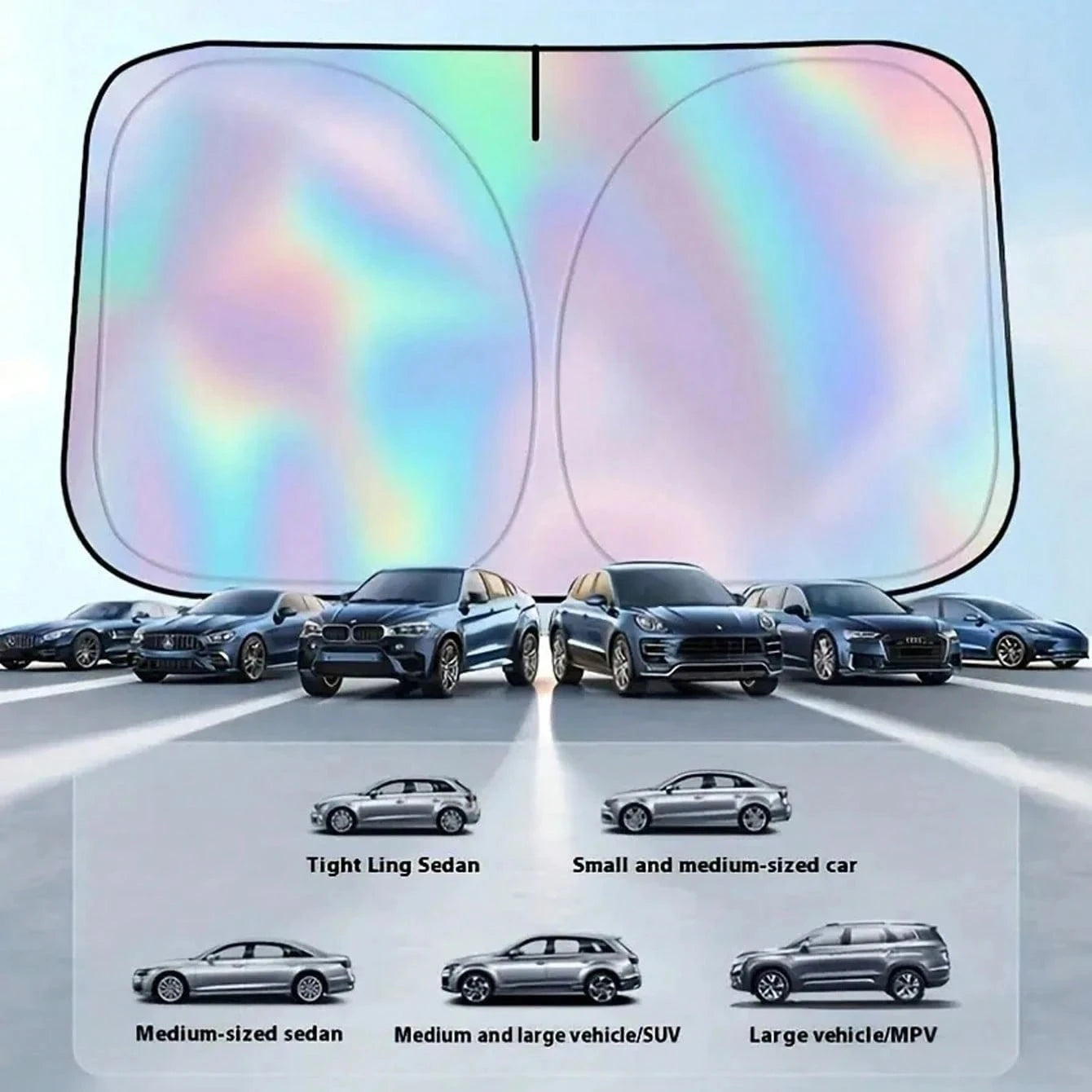 Car Windshield Sunshade, Summer Heat Insulation Sunshade, Foldable Front Window Sunshade, UV Protection, Interior Cooling, Suitable For Most Vehicles