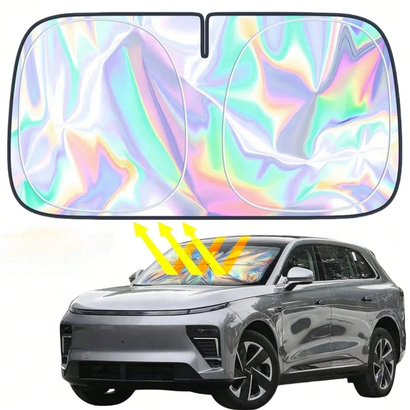 Car Windshield Sunshade, Summer Heat Insulation Sunshade, Foldable Front Window Sunshade, UV Protection, Interior Cooling, Suitable For Most Vehicles