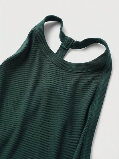 Casual Home Daily Versatile Fashion Solid Color Backless Slimming Camisole Tank Top Outdoor Vacation Beach Party Casual Blouses For Women, Summer Tops, Vacation Outfits For Women, Going Out Tops For W