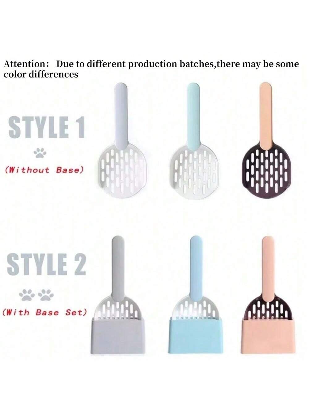 Cat Litter Scoop Plastic Cat Litter Shovel With Base Self Cleaning Cat Litter Box Shovel Kitten Toilet Clean Tools Cat Supplies
