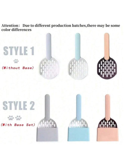 Cat Litter Scoop Plastic Cat Litter Shovel With Base Self Cleaning Cat Litter Box Shovel Kitten Toilet Clean Tools Cat Supplies