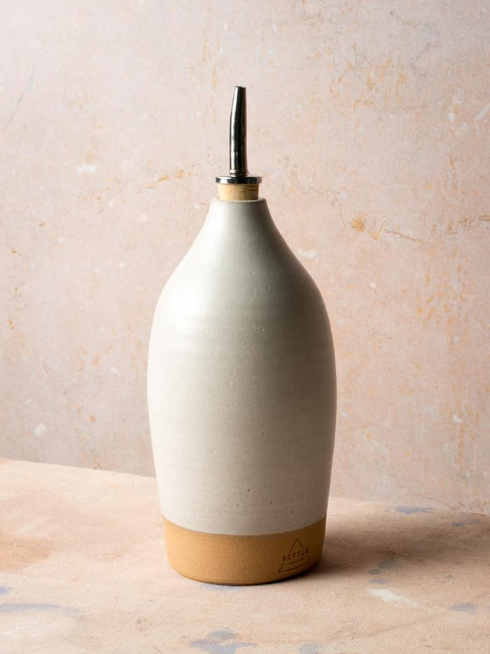 Ceramic Oil Bottle, Two Sizes - Matte White