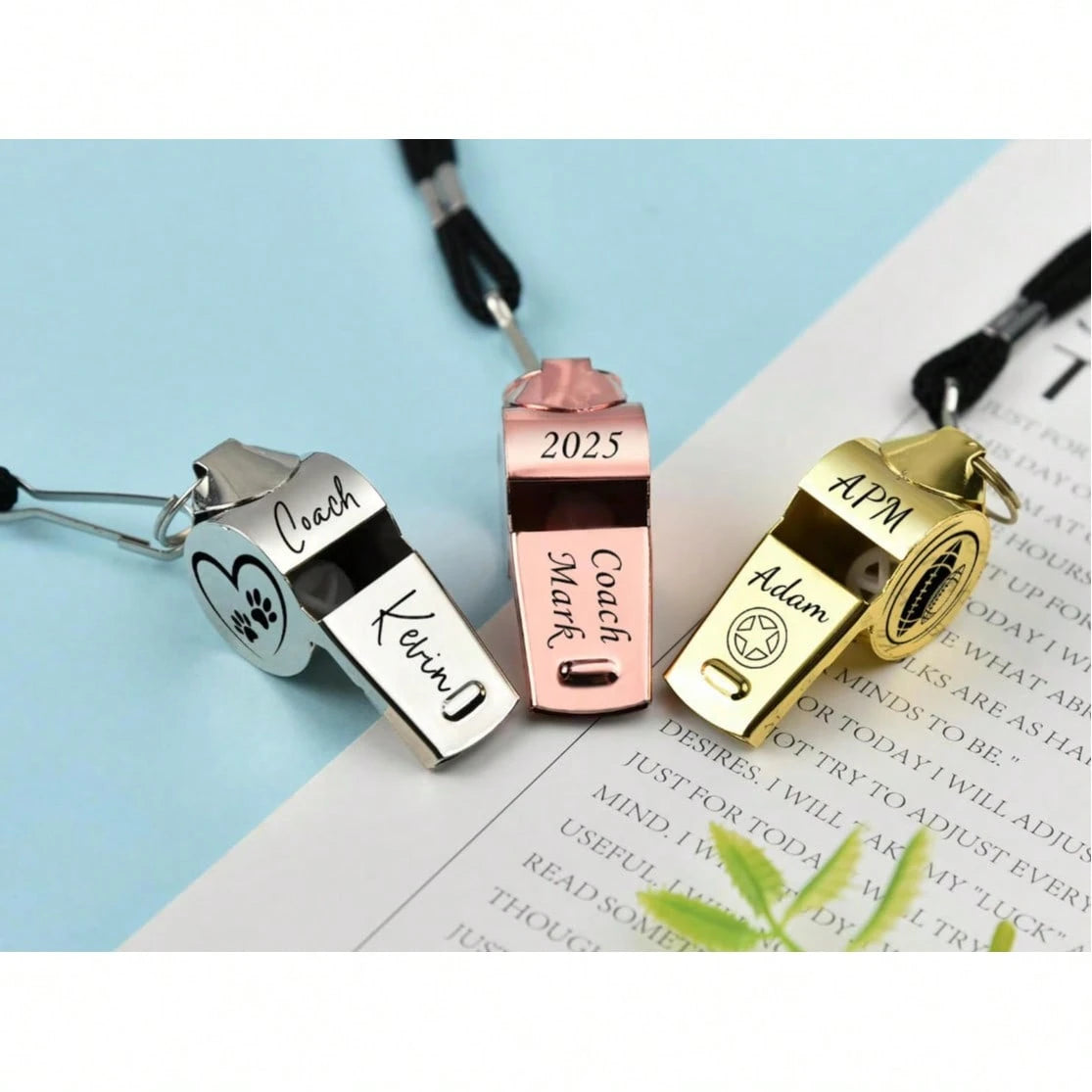 CFUNIQ Personalized Stainless Steel Whistle (With Lanyard), Gift For Football, Custom Engraved, Football/Basketball Whistle, Teacher Appreciation Gift. Party Games, Personalized, 2016, Father's Day